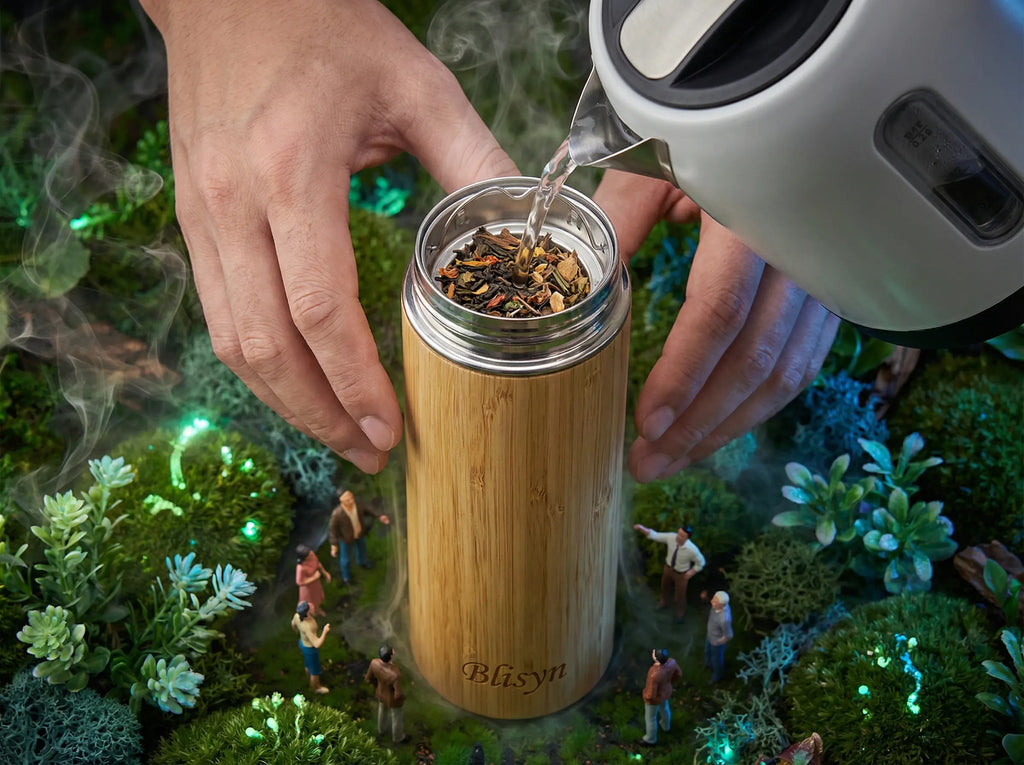 Bamboo Thermos | Eco-Friendly Insulated Water Bottle | Reusable Stainless Steel