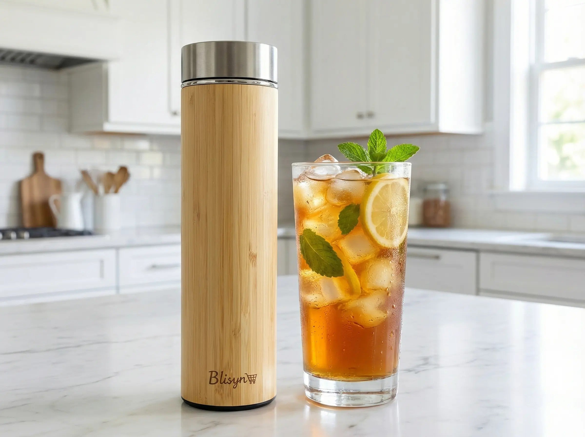 Bamboo Thermos | Eco-Friendly Insulated Water Bottle | Reusable Stainless Steel