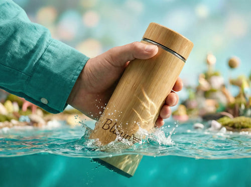 Bamboo Thermos | Eco-Friendly Insulated Water Bottle | Reusable Stainless Steel